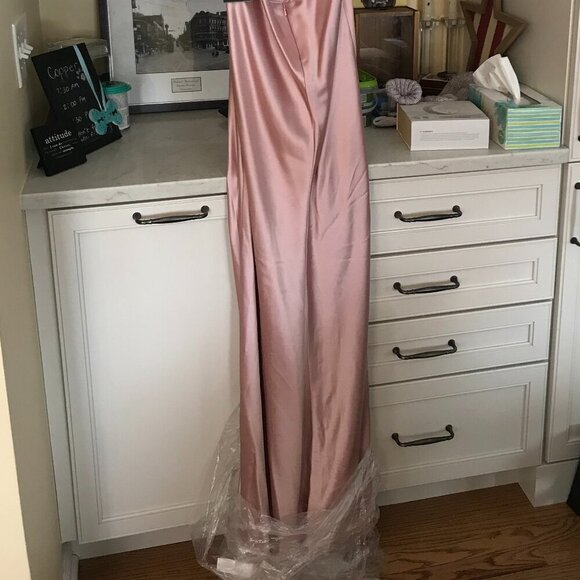 NWT La Femme 27010 Satin Prom Dress Pink Size 6 - Picture 9 of 12